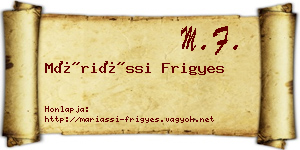 Máriássi Frigyes névjegykártya